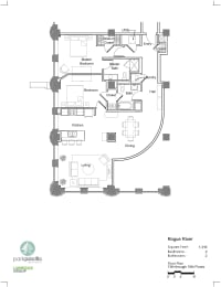 a floor plan of a house with a pool and planters