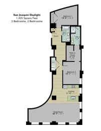 floor plan of the upper level floor plan for studio apartment