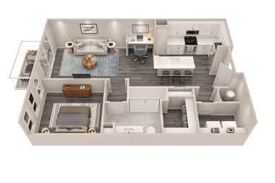 1 bed 1 bath A at The Cunningham Apartments, Iowa, 50266