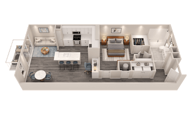 1 bed 1 bath D at The Cunningham Apartments, Iowa