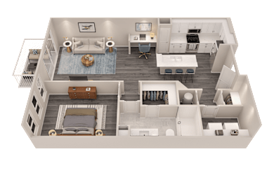1 bed 1 bath E at The Cunningham Apartments, West Des Moines, 50266