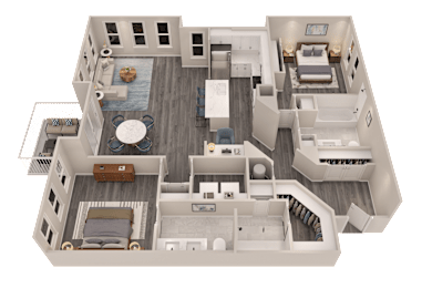2 bed 2 bath A at The Cunningham Apartments, Apartments, West Des Moines, IA