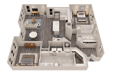 2 bed 2 bath C at The Cunningham Apartments, West Des Moines, Iowa