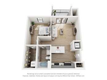 A1 Floor Plan at Junction at Fayetteville, Fayetteville, 72704