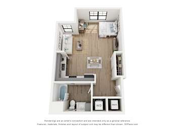 Studio Floor Plan at Junction at Fayetteville, Arkansas
