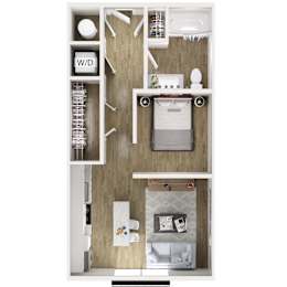 Studio 1 bath at The Oliver Apartments, Olivette, Missouri