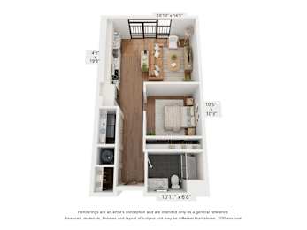 S1 Floorplan at Plaza at Pinnacle Hills, Rogers, AR, 72758