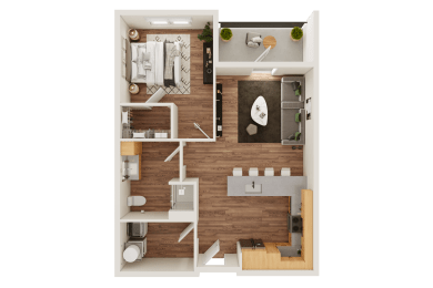 A1 Type A Floor Plan at Timber Club, Missouri, 63304