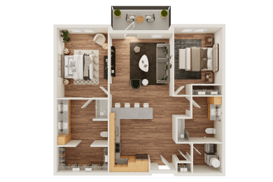 B1 Floor Plan at Timber Club, St. Peters Missouri