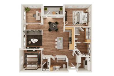 B3 Floor Plan at Timber Club, Missouri