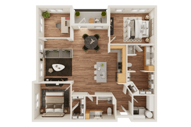 B3 Type A Floor Plan at Timber Club, Missouri, 63304