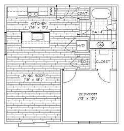 A1-2 Floor Plan at Piazza on West Pine, Saint Louis, 63108