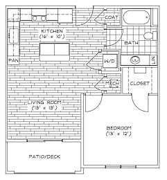 A1 Floor Plan at Piazza on West Pine, Saint Louis, MO, 63108