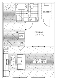 A3 Floor Plan at Piazza on West Pine, Saint Louis