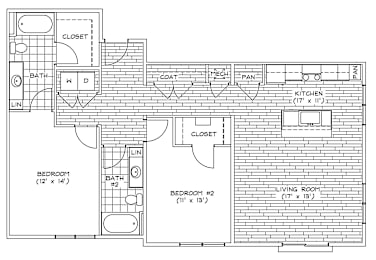 B4 Floor Plan at Piazza on West Pine, Saint Louis, 63108