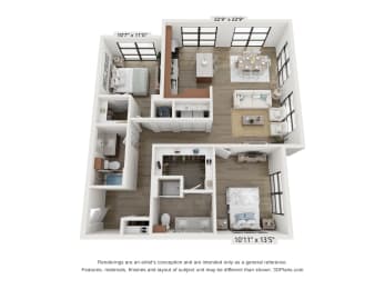 Mustang Floor Plan at Wildhorse Apartments, Missouri
