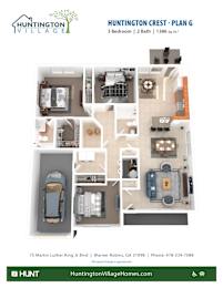 3 Bed 2 Bath Floor Plan at Huntington Village **, Warner Robins, Georgia