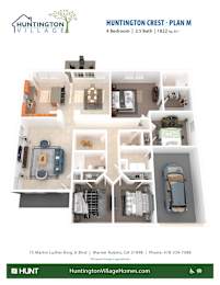4 Bedroom Floor Plan at Huntington Village **, Warner Robins, Georgia