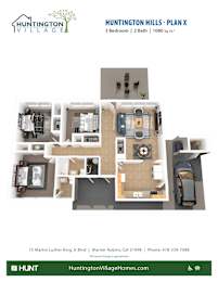 3 Bed 2 Bath Floor Plan at Huntington Village **, Warner Robins, Georgia