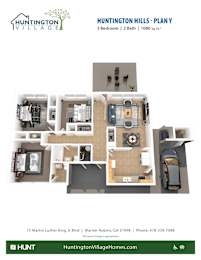 3 Bed 2 Bath Floor Plan  at Huntington Village **, Warner Robins, GA