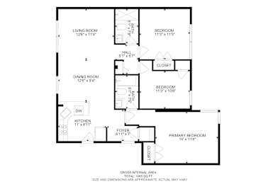 A black and white image of a floor plan for a house.