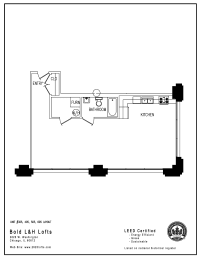 a floor plan of a small house with a bedroom and a living room