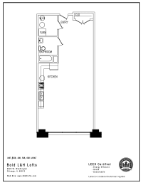 the floor plan for a small loft apartment