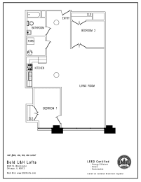 the floor plan for a small apartment with a bedroom and a living room