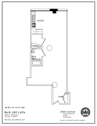 the floor plan for a small apt with a loft