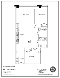 the floor plan for a small loft apartment