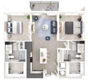Floor Plan  a floor plan of a bedroom with a living room and a dining room