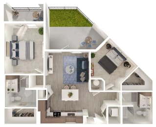 Floor Plan  a floor plan of a house with a bedroom and a living room