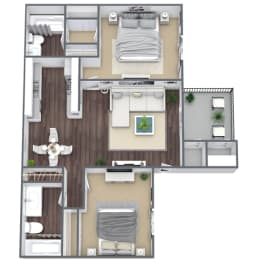 2x2 floor plan at Liberty Creek, Aurora, CO
