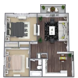 Brentwood 2-bedroom floor plan