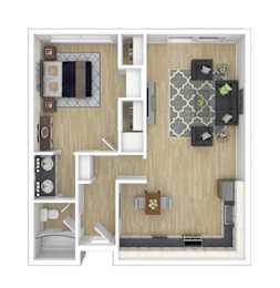 A1 1X1 Floor Plan, 720 SQFT