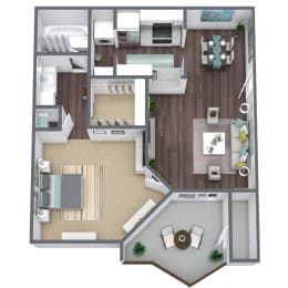 1-Bed, 1-Bath Floor Plan. 564 SQFT