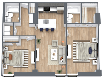 a floor plan of a house with a bedroom and a living room