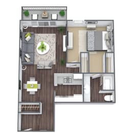 B17 1BR floor plan