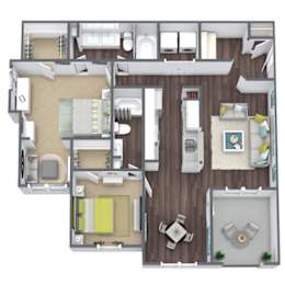  Floor Plan B5: 2 Bed 2 Bath