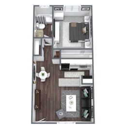 Coronado Floor Plan 1-Bed, 1-Bath 525SQFT at Esprit Cherry Creek, Colorado, 80246