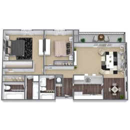 The Brook: 2-Bedroom Floor Plan