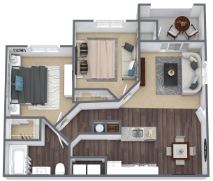 2 bedroom 1 bathroom floor plan