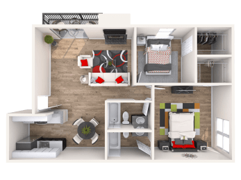 Lake Dillon 2x2 3D Floor Plan
