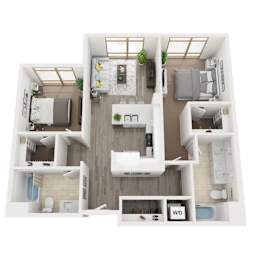 Floor Plan  B6 3D Floor Plan Image