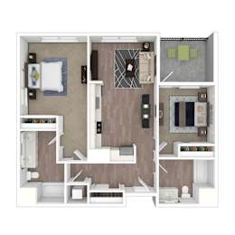 Floor Plan  B1 3D Floor Plan Image
