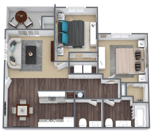 2 bedroom floor plan