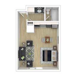 S1 0X1 Floor Plan, 485 SQFT