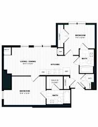 C4 Floor Plan, 840 SQFT.