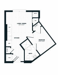 S1 floor plan, 470 SQFT.