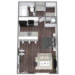 Studio Floor Plan 3D Image
